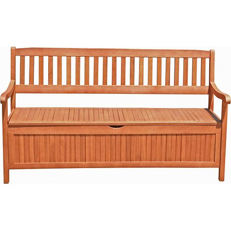 Terrassenbank mit Staufach GARDA-120 aus Eukalyptus, B/H/T: ca. 157/90/59 cm (1/3)