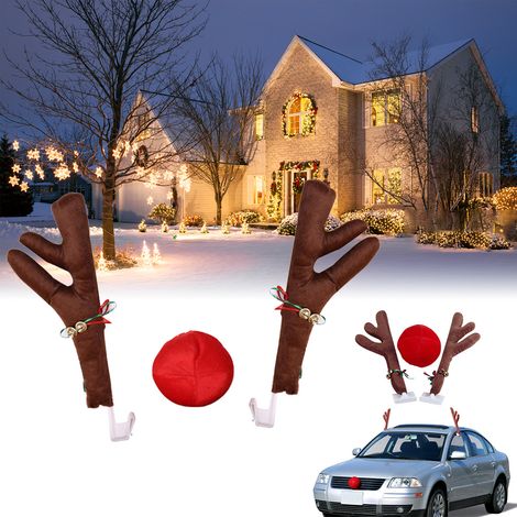Weihnachtsauto-Dekoration: Rentier-Antennen- und Nasen-Set für SUVs, Vans und Pickups (1/5)