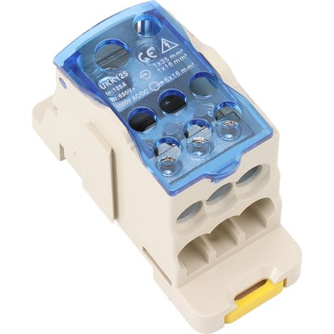 Elektrischer Anschlusskasten für DIN-Schienen, 125A Verteilerklemmenblock, 1000V AC/DC Anschlusskasten, modularer Klemmenverbinder, Industrieverdrahtungskasten. (1/5)