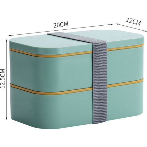 Boîte à lunch japonaise Bento 1600 ml, compatible micro-ondes et portable,