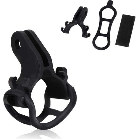 Fahrradtaschenlampenhalterung, universelle, stabile Lenkerbefestigung für Taschenlampen mit einem Durchmesser von weniger als 40 mm (Schwarz) (1/5)