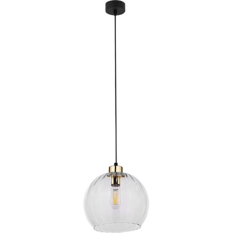 Pendelleuchte Kugelschirm Glas Ø 25 cm höhenverstellbar für E27 Hängelampe Esszimmer