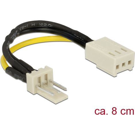 Kabel power molex 3 pin verlängerung st / bu (drehzahlreduzierung) 8 cm delock