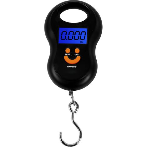MIMOSON-Black Portable 50kg LCD Digital Hanging Weight Electronic Luggage Scale for Travel Shopping or Outdo (1/5)