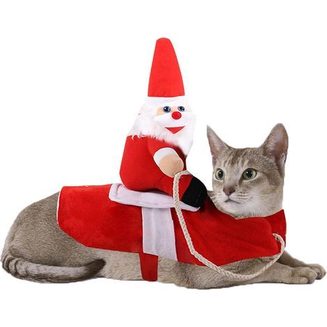 Cappotto per cani vestito da Babbo Natale - m, grazioso cappottino per gattini, abbigliamento invernale caldo per cani, divertente regalo per travestimenti per Natale, festa (1/5)
