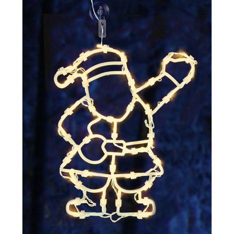 XXL LED Weihnachts Fenster Silhouette - Nikolaus - Deko Fensterbild Weihnachtsmann beleuchtet