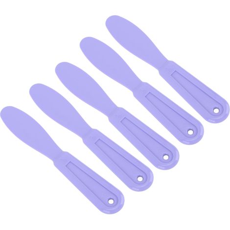 Lot de 5 spatules et couteaux mélangeurs pour plâtre dentaire en plastique, pour matériaux d'empreinte en alginate, violet (1/5)