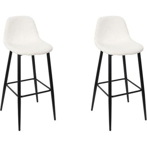 HOME DECO FACTORY, HD0285, Lot de 2 chaises de bar Cotele Scott, Beige M2, Confort, Assise, Tabouret et Chaise de bar, 46,5 x 100,5 x 49,5 cm, Hauteur d'assise 70,5 cm, Beige Noir (1/5)
