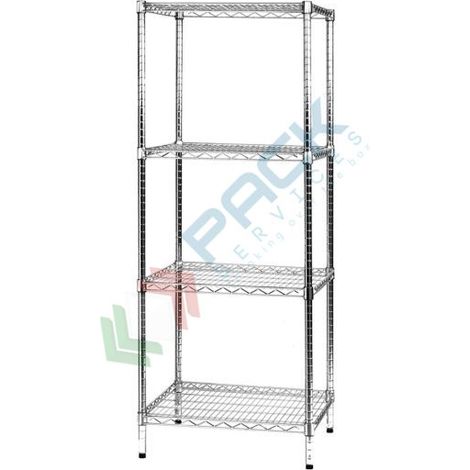 Archimede scaffale metallico scaffale 4 ripiani cm 61 x 61 x h. 160 cucina bagno garage cabina armadio (1/2)