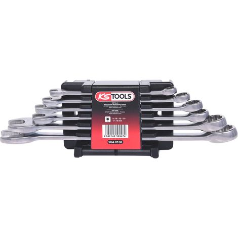 KS Tools EDELSTAHL Ringmaulschlüssel-Satz, abgewinkelt, 6-tlg (1/4)