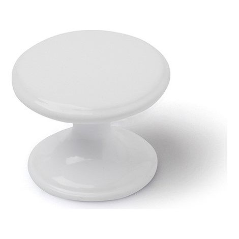 BLISTER CON 4 POMOS REDONDOS PARA MUEBLE FABRICADO EN ZAMAK ACABADO BLANCO MOD. 756 Ø33mm REI (1/4)