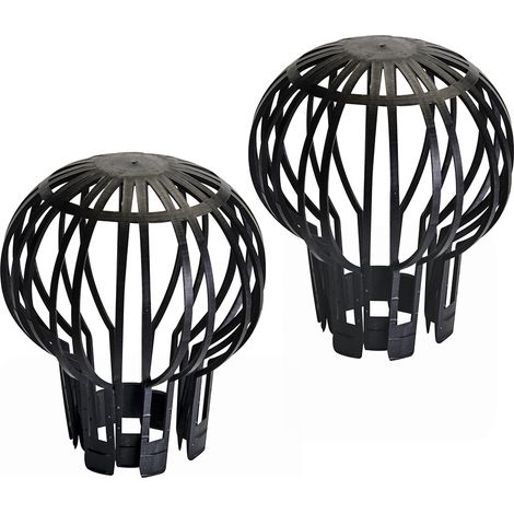 Silverline – Filtres pour descente de gouttière – Lot de 2 pièces – 10 cm de diamètre – Matériau résistant pour drainage optimal (1/5)
