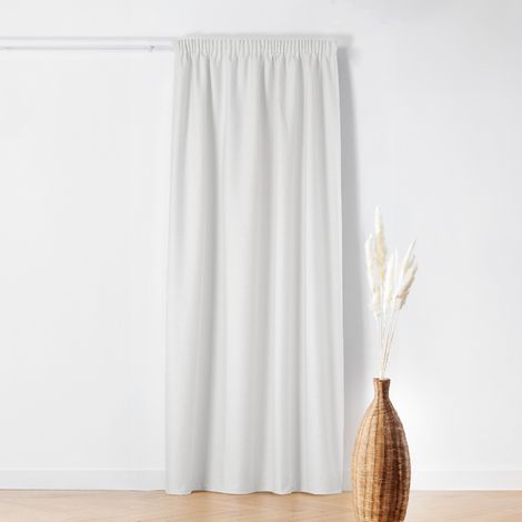 Rideau Thermique à Galon Fronceur - Effet Bouclette Blanc 140x260 cm (1/3)