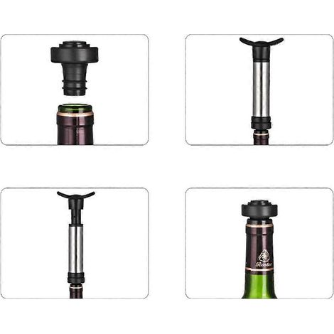Lot de 10 bouchons de vin en silicone avec pompe à vide pour champagne (1/4)