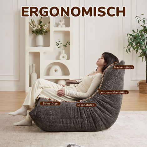Canapé rembourré en tissu chenille, fauteuil lounge bas sans accoudoirs, chaise décorative pour salon, chambre, bureau et salle de jeux, idéal près de la cheminée, design confortable et moelleux.