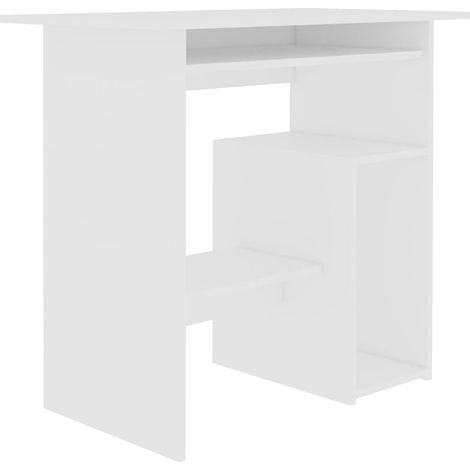 Scrivania tavolo postazione di lavoro mobile per computer studio 80 x 45 x 74 cm legno ingegnerizzato bianco 020023526