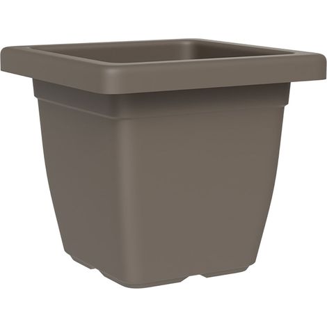 Vaso Quadrato Indoor e Outdoor Tera Nazca Sand 45x45 cm in Plastica Riciclata Sabbia