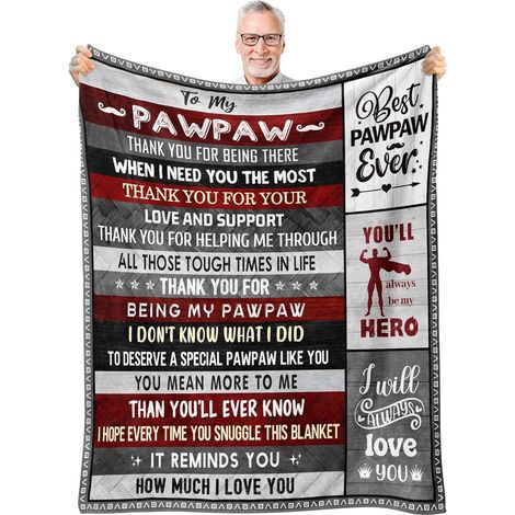 Couverture Jetable - 60 x 50 Pouces - Pour Grand-Père - Cadeau D'Anniversaire Ou De Noël - 1 Pièce (1/5)