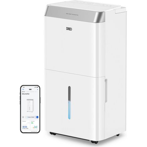 Dreo deshumidificador inteligente hdh002s, 20l/dia, pantalla digital, ultrasilencioso , blanco (1/5)
