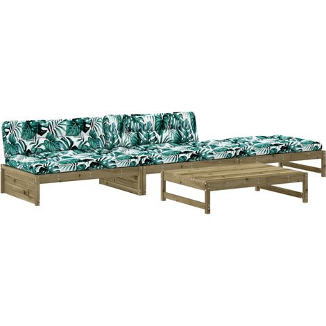Maison Exclusive - Set Divani da Giardino 4pz con Cuscini Legno Impregnato di Pino (1/5)