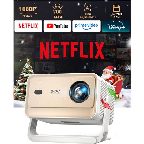 N6 Pro 1080P Native Compatible Video Projector 4K Decoder  700 ANSI, Autofocus Keystone Correction Auto, WiFi 6 Bluetooth 5.4, Voice Control, Portable Outdoor Yard and Home Theater (1/5)