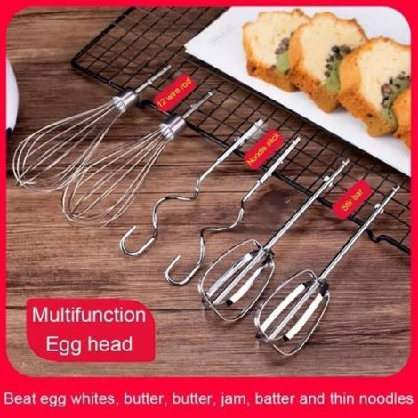 Batteur À Main - 7 Vitesses Réglables - Pour Cuisine Maison - 2 Fouets + 2 Crochets À Pâte - 1 Pièce (1/4)