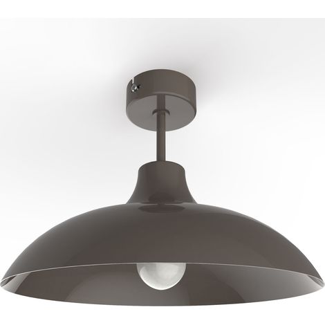 LUMICOM  PARIGINA Plafoniera, 1X E27, max 42W, metallo, grigio tortora, D.30cm