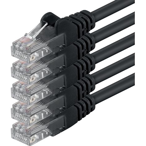 x 2 m Cat6-Netzwerkkabel – Cat 6 – RJ45 Ethernet LAN DSL Router Modem – Schwarz (1/5)