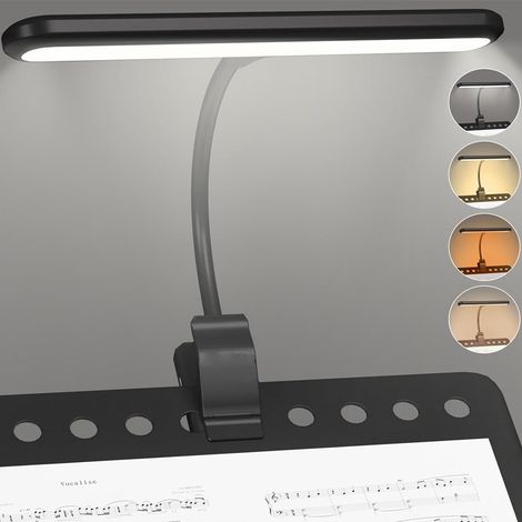 Diese ultrahelle LED-Notenpultlampe ist eine augenschonende Klemmleuchte für Klaviere und bietet drei Farben sowie drei Helligkeitsstufen. Sie ist über USB-C wiederaufladbar und ideal für Klaviere, No