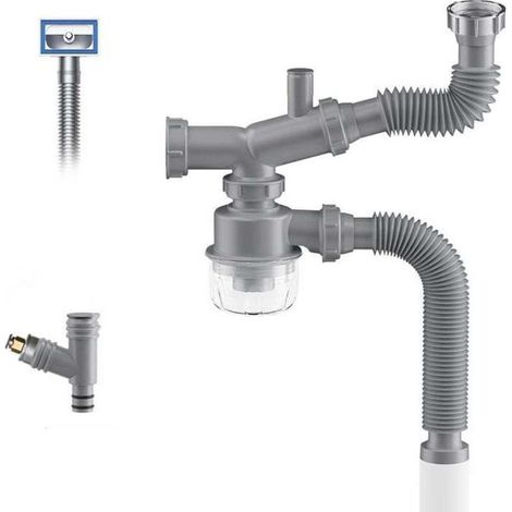 Kit de Vidange pour Broyeur à Déchets avec Siphon en P 1 1/2 – Anti-Odeur et Anti-Obstruction Ortviai (1/4)