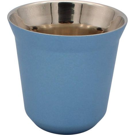 Tasse à café expresso en acier inoxydable à double paroi isotherme, capsule bleue (1/4)