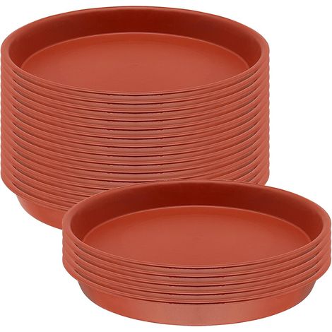 Lot de 20 soucoupes rondes en plastique pour pot de fleurs, 30 cm, pour l'intérieur et l'extérieur, le jardin (1/5)