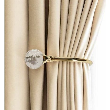 LaBlanc - Embrasses à Rideaux Crochets Murals U Métal Curtain Tiebacks, Rideau Metallique 2 Pack (Petit, Or) (1/5)