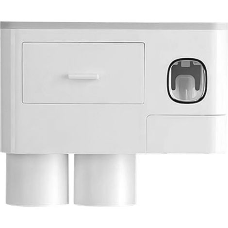 Porte-brosse à dents magnétique avec distributeur de dentifrice . Kit peu encombrant mural pour usage domestique et commercial (1/5)