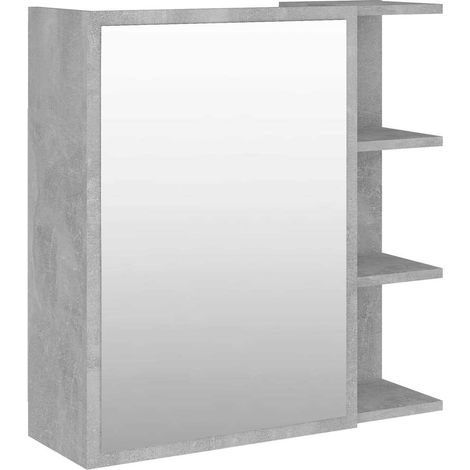 vidaXL Armario espejo baño contrachapada gris hormigón 62,5x20,5x64 cm (1/2)