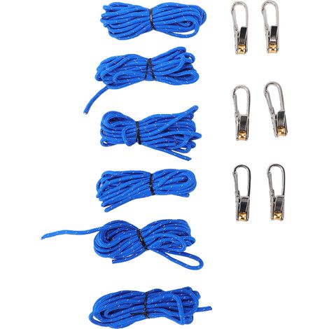 Tendeurs de corde multi-usages à réglage rapide, boucles rétractables antidérapantes avec cordons pour le montage de tentes de camping, la navigation de plaisance et la fixation d'équipement de plein (1/5)