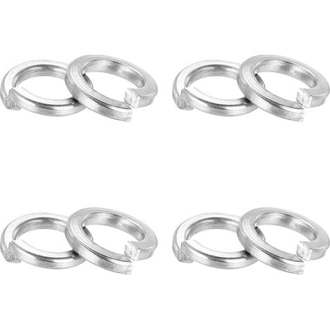 100 Pcs Rondelle Frein Fendue, Rondelle Frein Ressort M6 304 Acier Inoxydable Kit Assortiment Rondelles Frein Pour Vis Boulons, Argent (1/5)