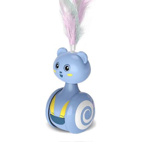 Jouet à bascule Blue Cats Roly-Poly pour chatons, voiture d'équilibre interactive, jouet de poursuite pour chats, produit pour animaux de compagnie, plumes colorées (1/5)