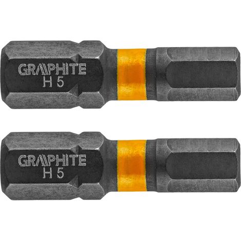HEX5 x 25 mm Schlagbohrer, 2 Stück. (1/2)