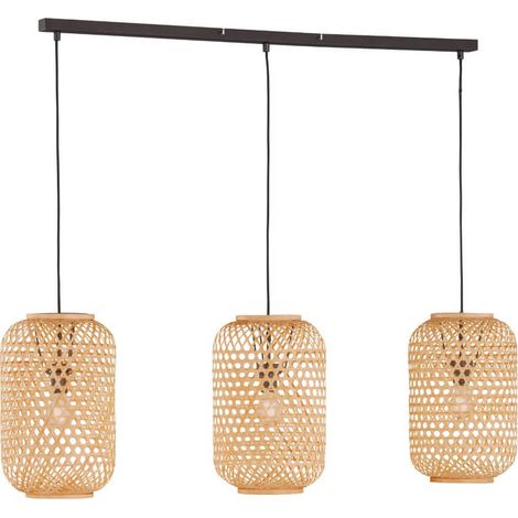 Lampe suspendue en rotin Calla bois clair - 860006