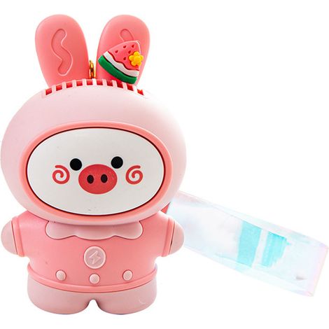 Mini-USB-Ventilator ohne Rotorblätter in niedlicher Hasenform, tragbar, mit Handschlaufe, ideal für Schüler, Büro und Reisen. Roseate (1/4)