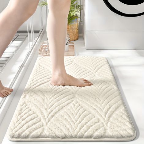 Alfombrilla de baño con estampado geométrico, alfombra de microfibra suave antideslizante y funda para inodoro para la decoración del dormitorio y la cocina. (1/5)