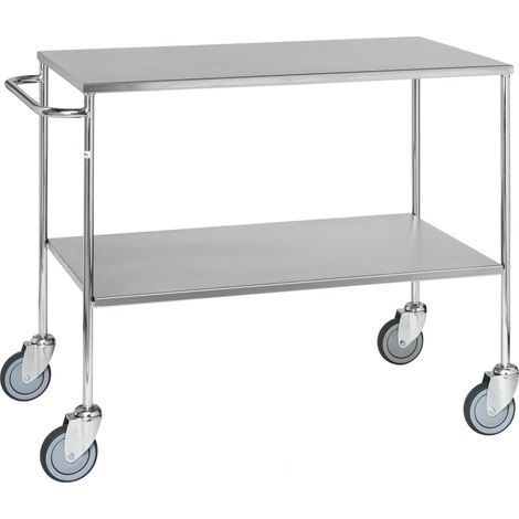 Kongamek Edelstahl- Tischwagen verzinkt 1000x580mm Ladefläche mit Gummibereifung mit Bremse