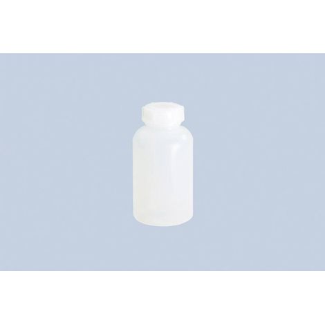 Bottiglia a collo largo complessiva H.120mm D.64mm PE (LDPE) naturale capacità 250ml