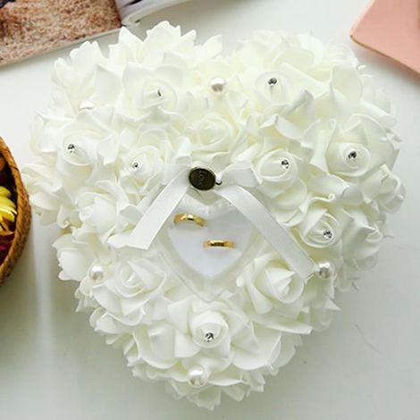 Boîte à Bague - LOLOLOO - Romantique - 24x24 cm - Rose - Élégante pour Mariage (1/2)