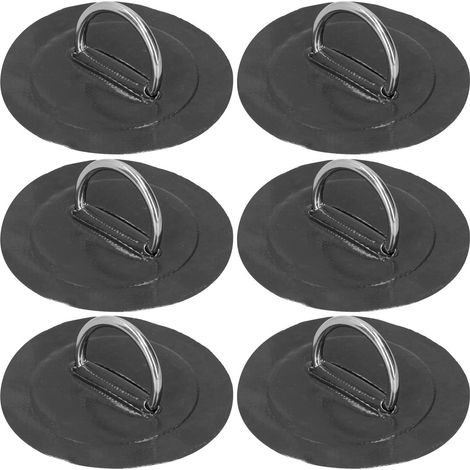 6 pièces Patch pour Bateau Pneumatique avec Anneaux, Cordon Élastique et Boucle Fixe Marine (Noir) (1/5)