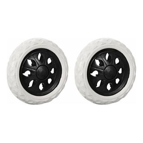 Lot de 2 roulettes de rechange pour chariot de courses en caoutchouc mousse (Noir, Roues chaudes) (1/4)
