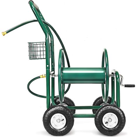 Carro Portamangueras Metal Carrito de Manguera de Jardín Reigo Soporte de Manguera Verde (1/5)