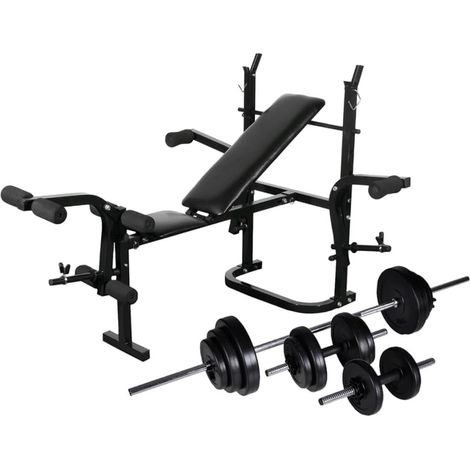 Banco de musculación completo con soporte de pesas y juego de mancuernas de 30,5 kg 020000019 (1/5)