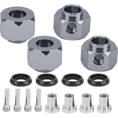Connecteur d'élargissement de moyeu de roue hexagonal 9mm en alliage d'aluminium pour TRAXXAS TRX4 TRX6 1/10 RC, couleur titane (1/5)